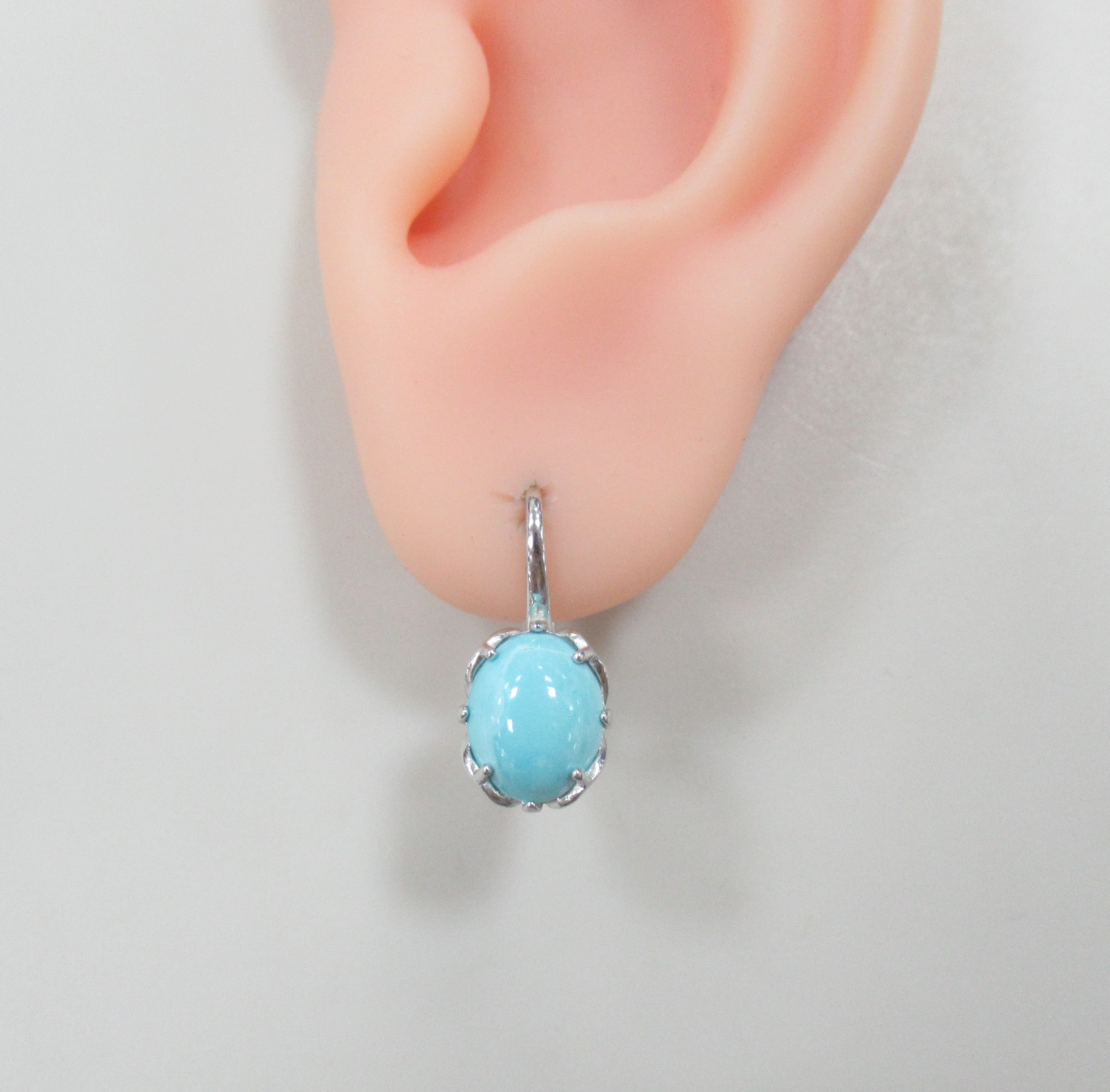 Серебряные серьги с бирюзой